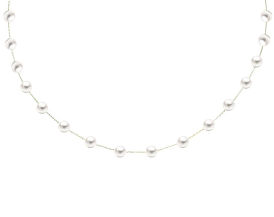 Akoya Pearl Petit Station Necklace